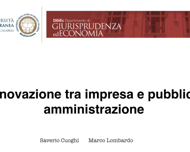 Innovazione tra politiche pubbliche e interventi privati